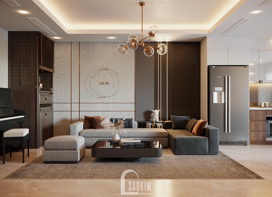 Thiết Kế Chung Cư Hiện Đại Golden Park 96m2