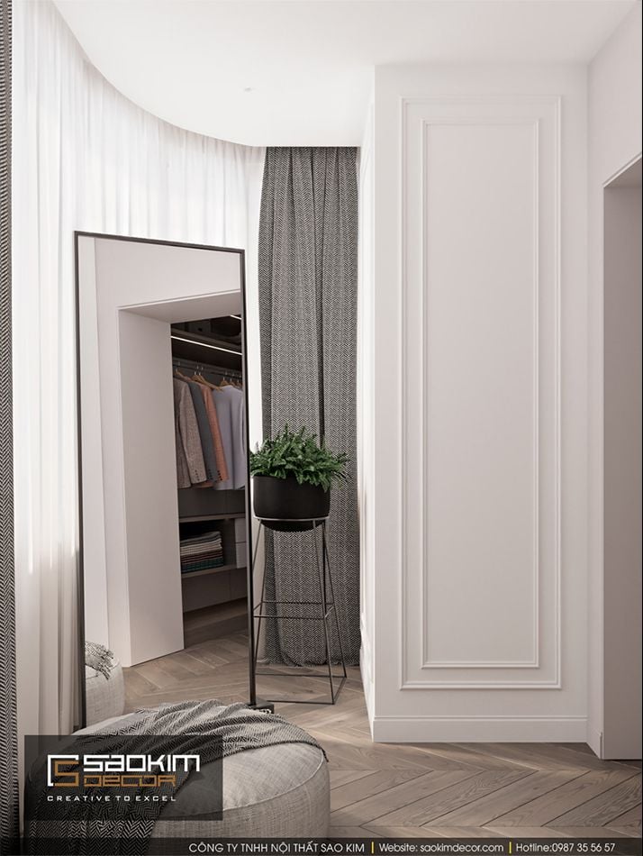 Thiết kế nội thất phòng thay đồ căn hộ Vinhome Ocean Park