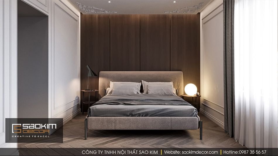 Thiết kế phòng ngủ 2 căn hộ Vinhome Ocean Park