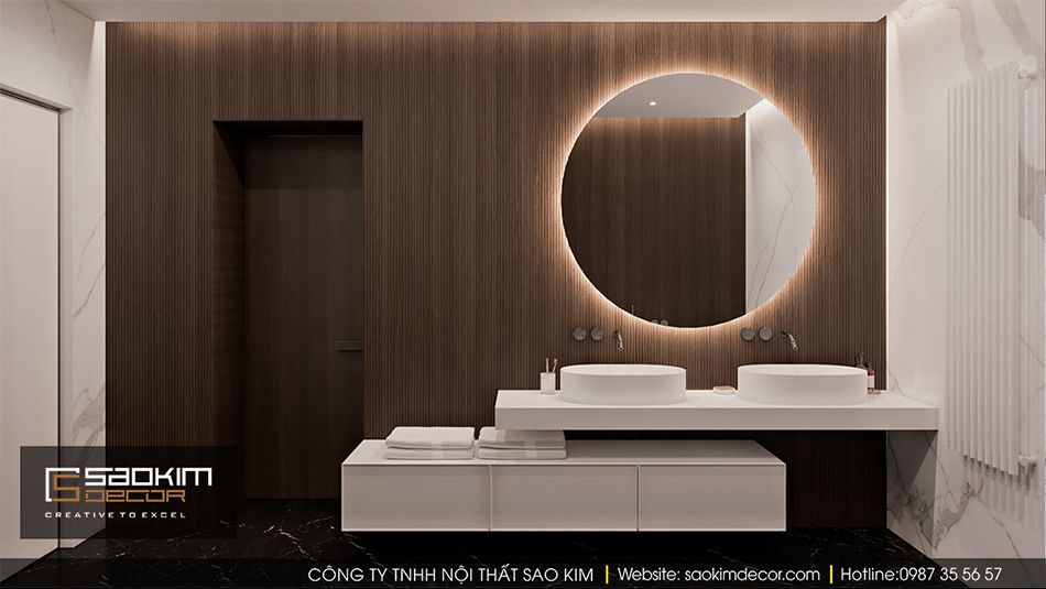 Thiết kế nội thất phòng tắm chung cư Vinhome Ocean Park