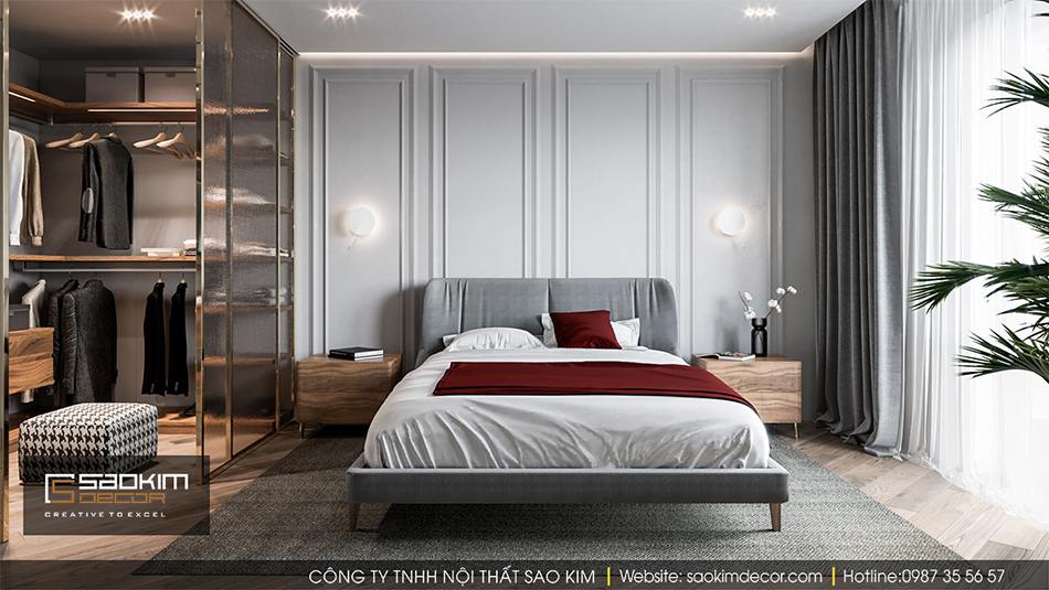 Thiết kế phòng ngủ master chung cư Hateco La Roma