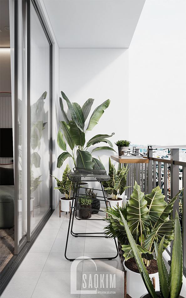 Thiết kế nội thất căn hộ The Terra An Hưng với không gian Logia xanh mướt