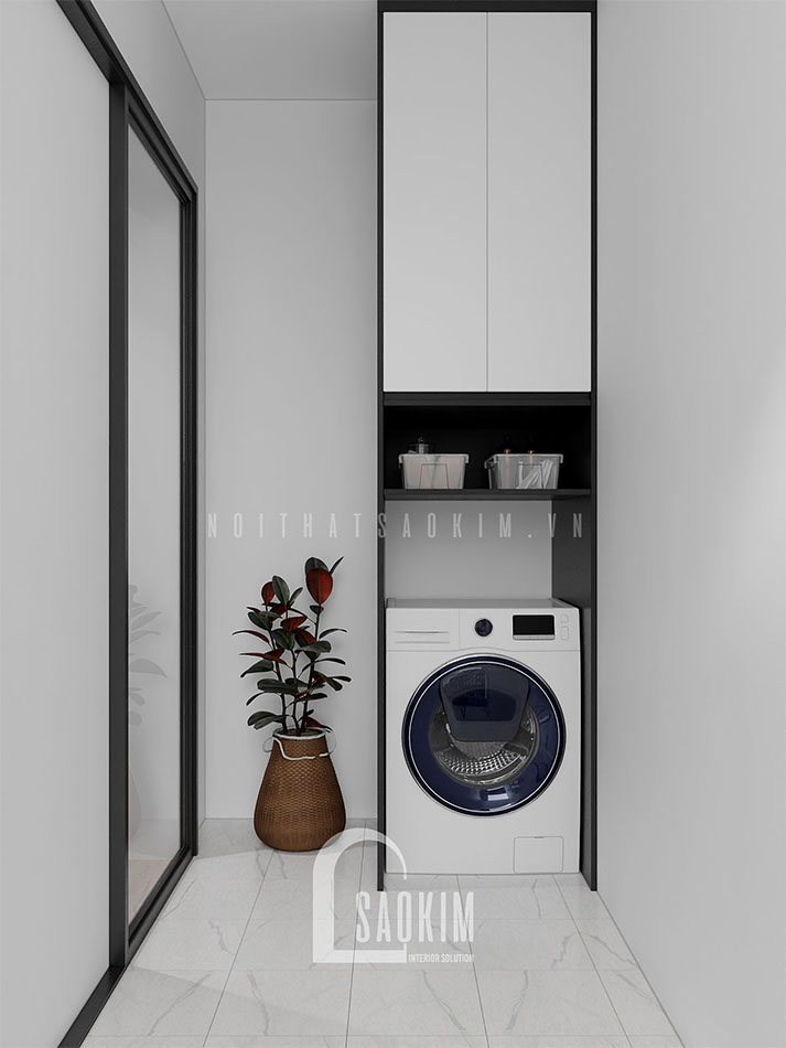 Thiết kế nội thất logia chung cư 54m2 Lotus Central Bắc Ninh hiện đại, gọn gàng