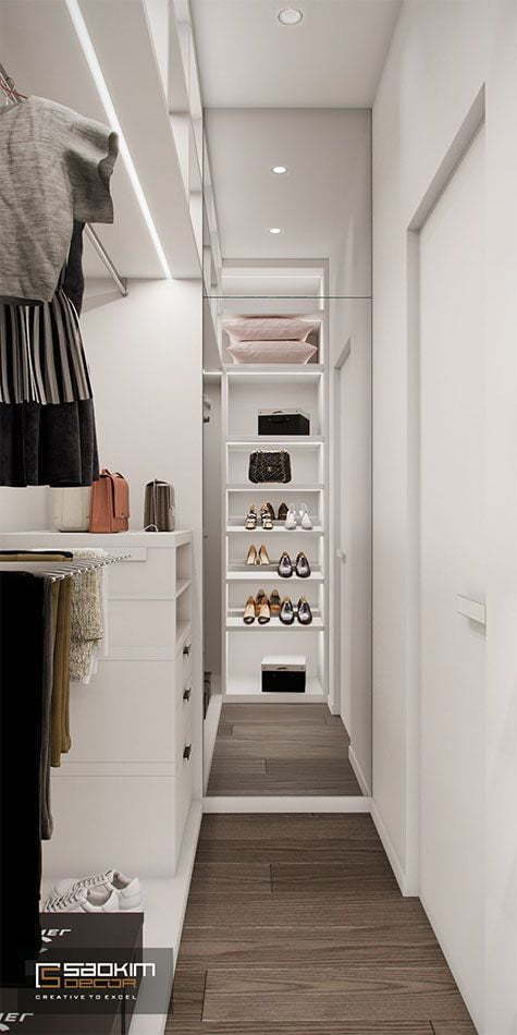 Thiết kế phòng ngủ thay đồ nhỏ