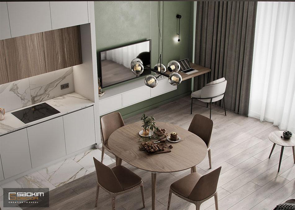 Thiết kế nội thất phòng khách chung cư Vinhomes Ocean Park