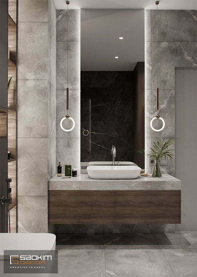 Thiết kế nội thất phòng tắm chung cư Vinhomes Ocean Park