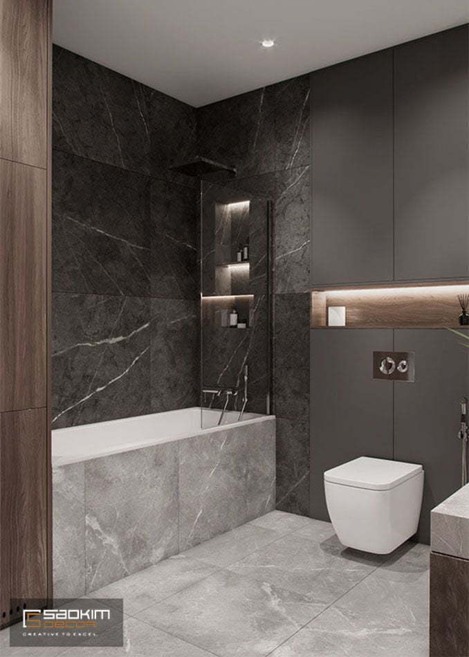 Thiết kế nội thất phòng tắm chung cư