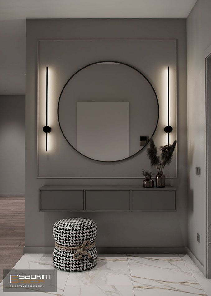 Thiết kế nội thất tiền sảnh nhà chung cư Vinhomes Ocean Park