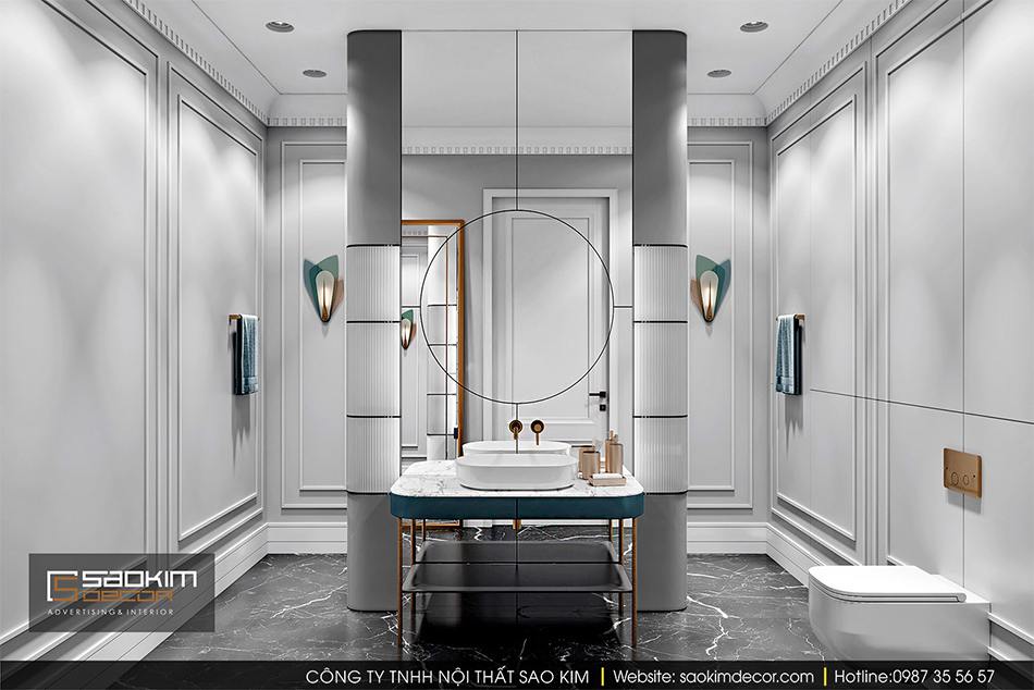 Thiết kế nội thất phòng tắm trong phòng ngủ master chung cư cao cấp CT1 Eco Green City