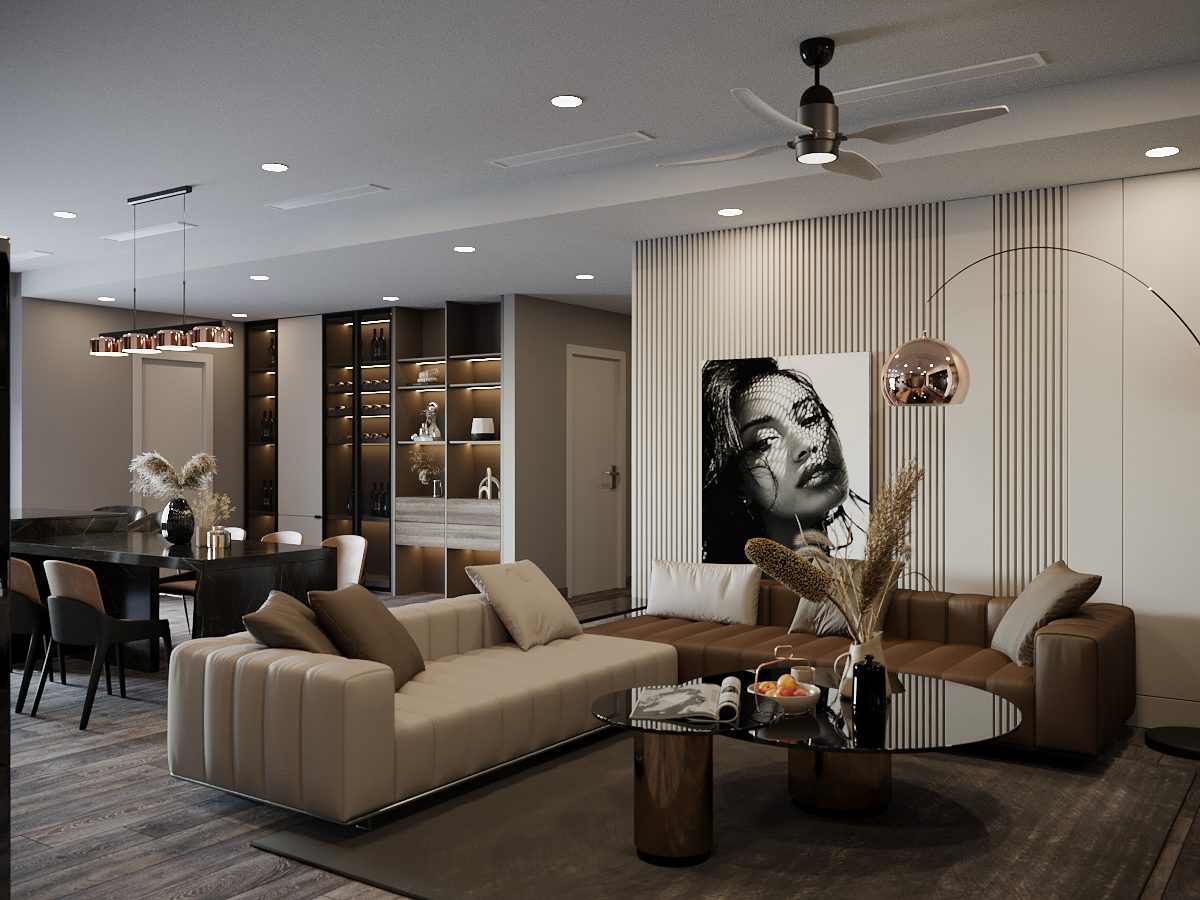 Thiết Kế Nội Thất Chung Cư Cao Cấp Trung Tâm Thương Mại Chợ Mơ