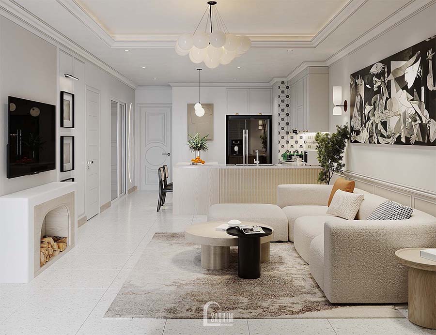 Thiết kế nội thất chung cư Royal City mang vẻ đẹp thanh lịch, trang nhã của phong cách Scandinavian Farmhouse