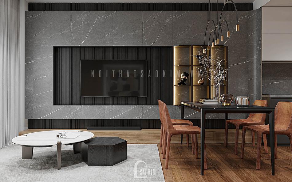 Thiết Kế Nội Thất Vinhomes Smart City 2 Ngủ + 1 Bản Phối Hoàn Hảo Của Những Gam Màu Trung Tính