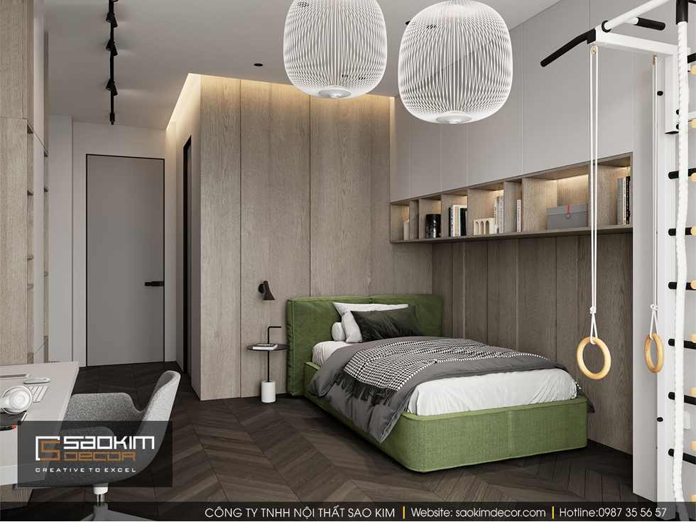 Thiết kế phòng ngủ bé trai chung cư 85m2 Bohemia Residence