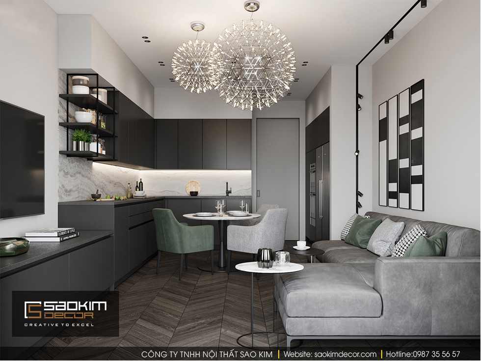 Thiết kế phòng ăn và bếp chung cư