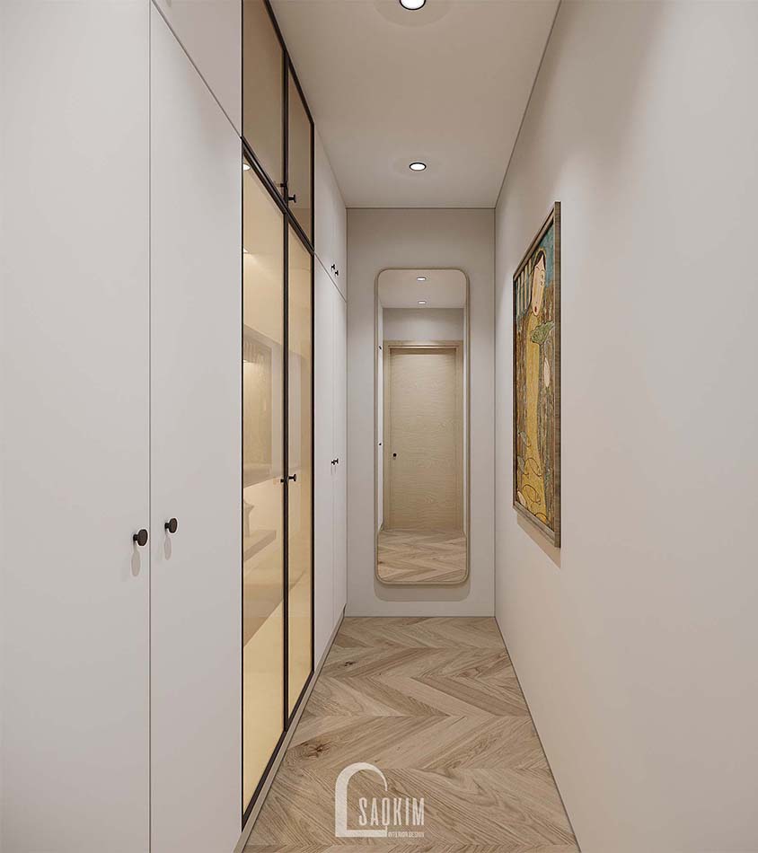 Thiết kế nội thất phòng thay đồ chung cư Feliz Homes Hoàng Mai 