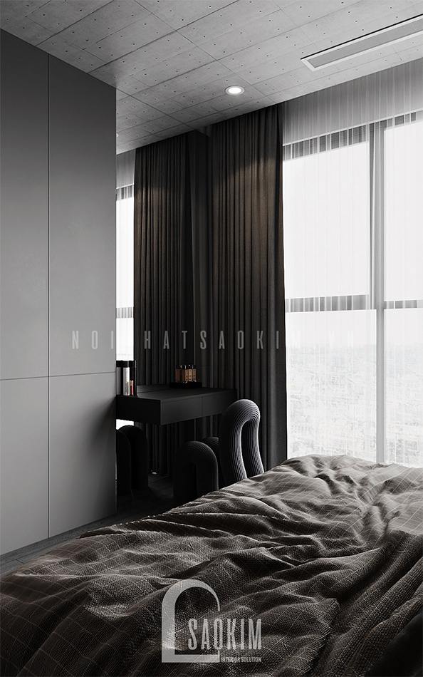 Không gian phòng ngủ tối giản đồ nội thất