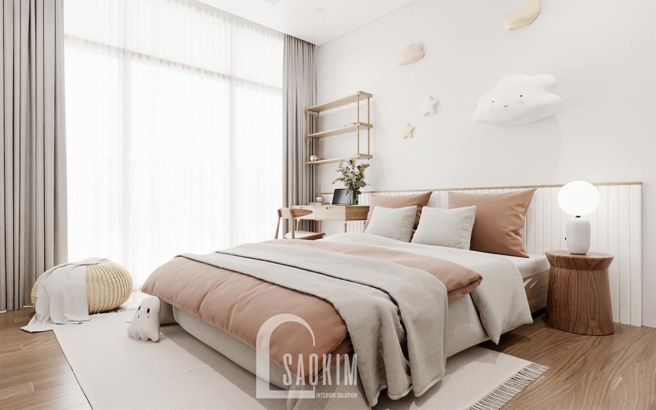 Thiết kế nội thất phòng ngủ xinh xắn cho bé chung cư The Zen Gamuda 157m2