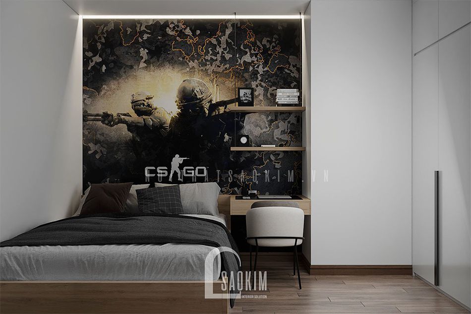 Thiết kế nội thất phòng ngủ bé trai Royal City vẻ đẹp cá tính, năng động