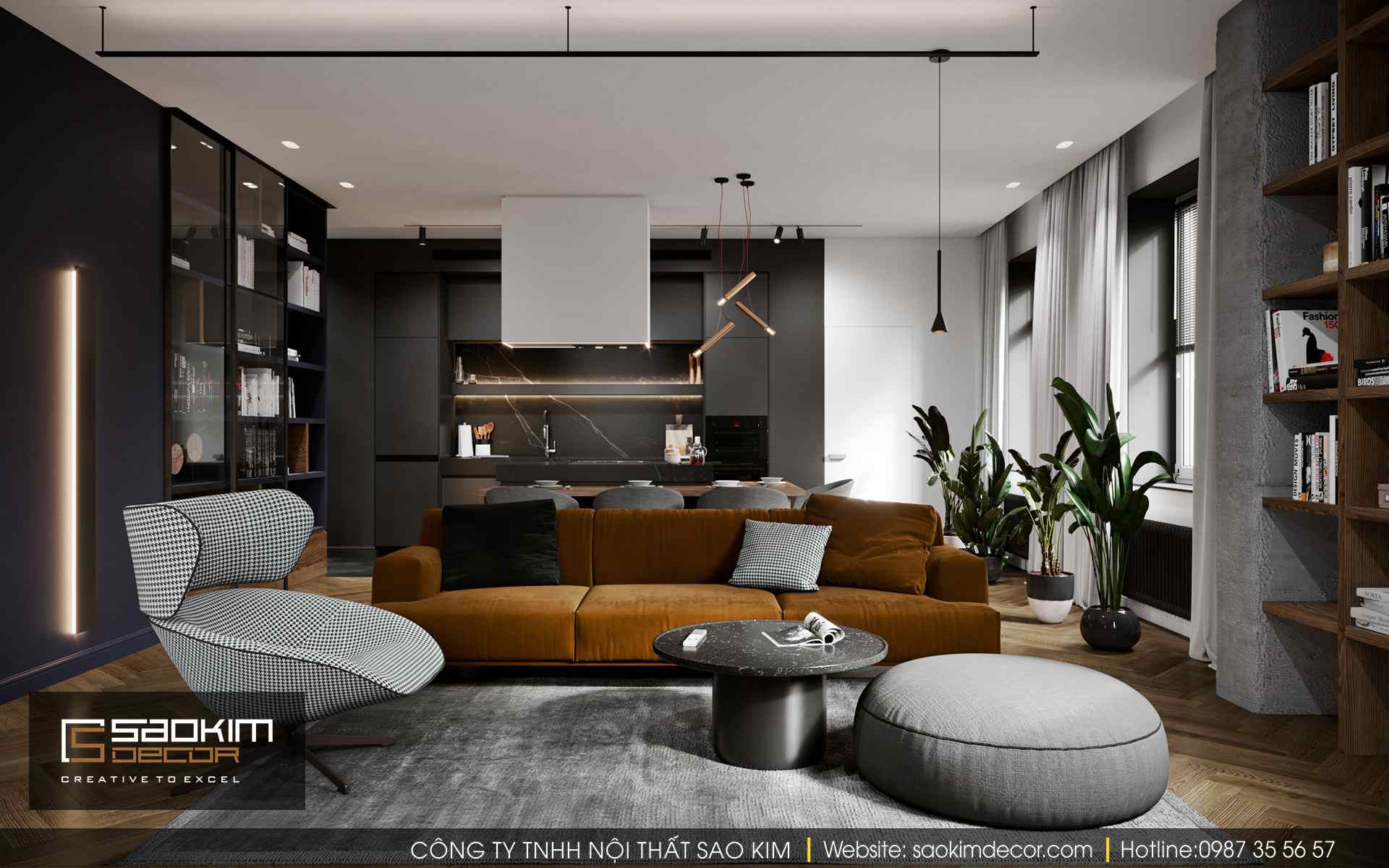 THIẾT KẾ CHUNG CƯ 80M2 DLC COMPLEX NGUYỄN TUÂN