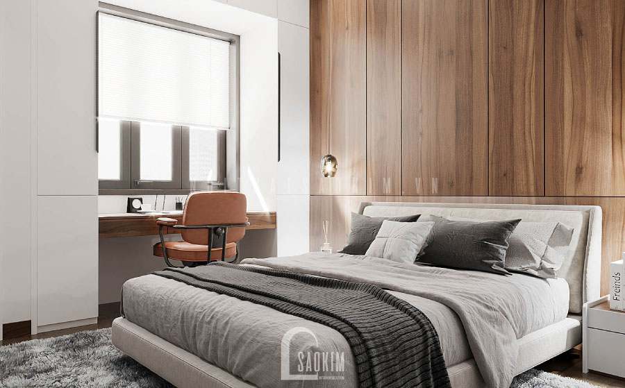 Thiết kế bàn học hướng ra cửa sổ