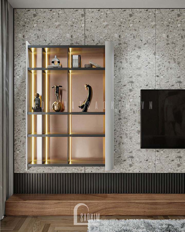 Kệ tủ bày đồ trang trí tăng tính thẩm mỹ cho căn nhà