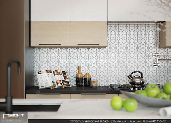 Thiết kế nội thất phòng bếp nhà phố cao cấp, hiện đại
