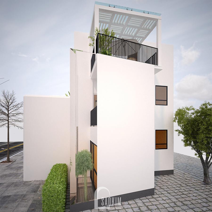 Thiết kế kiến trúc nội thất nhà phố 3 tầng phong cách hiện đại