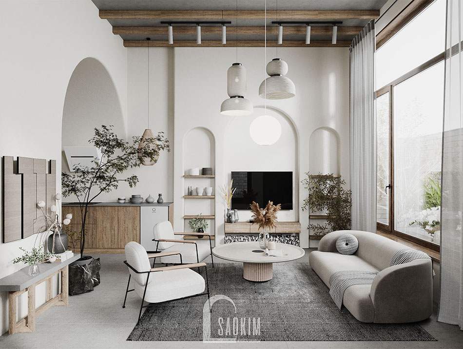 Thiết kế căn nhà nhỏ 58m2 ở Hà Nam theo phong cách Wabi Sabi để tận hưởng kỳ nghỉ cuối tuần