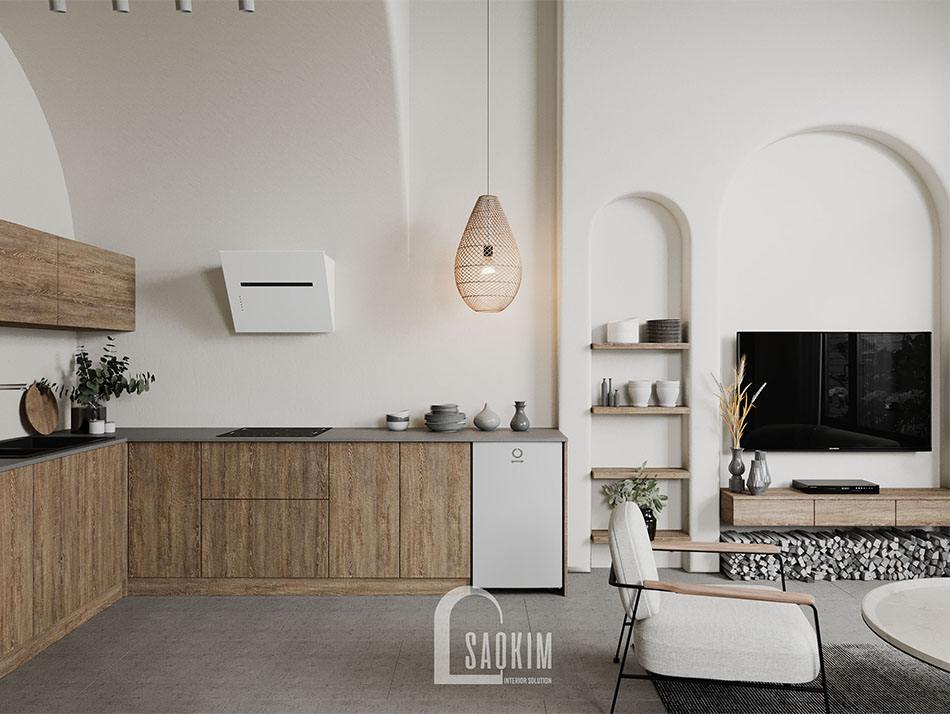 Căn bếp thiết kế tối giản nhưng vẫn toát lên vẻ đẹp cuốn hút