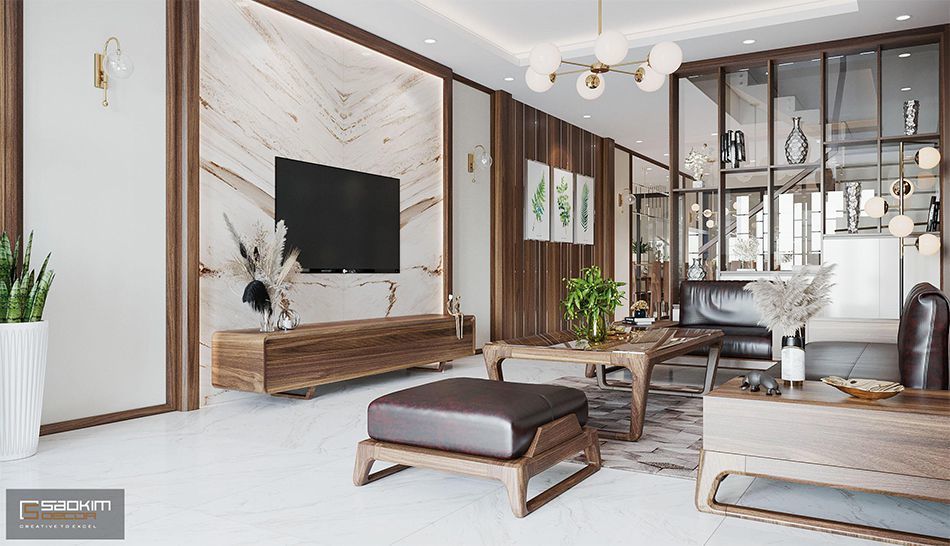 Thiết kế phòng khách nhà phố theo phong cách hiện đại