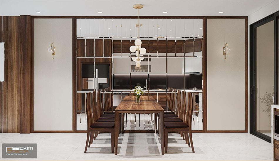 Thiết kế phòng ăn và bếp nhà phố theo phong cách hiện đại