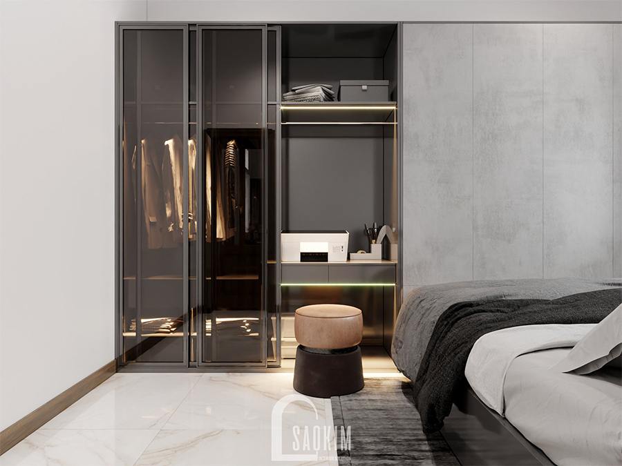 Thiết kế nội thất phòng ngủ master nhà phố theo phong cách hiện đại