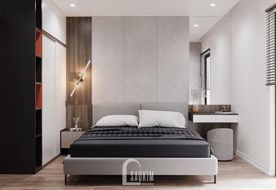 Thiết kế nội thất phòng ngủ 3 nhà phố theo phong cách hiện đại