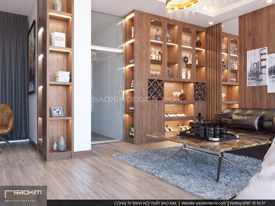 Thiết kế nội thất phòng khách nhà phố hiện đại, sang trọng