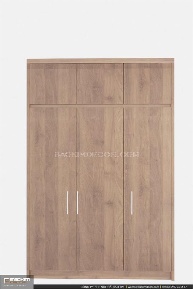 Thiết kế tủ quần áo 3 cánh đơn giản, tinh tế