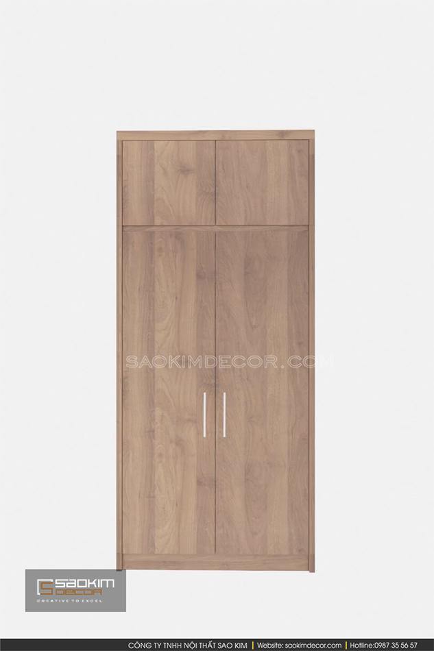 Thiết kế tủ quần áo 2 cánh đơn giản, nhỏ gọn
