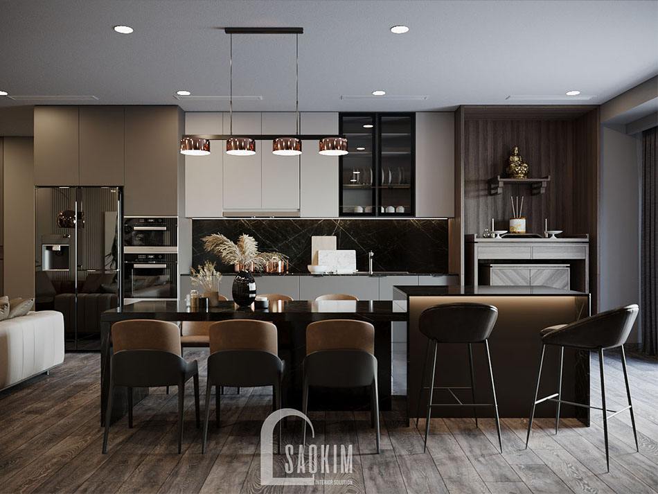 Thiết Kế Nội Thất Phòng Bếp Chung Cư Cao Cấp TTTM Chợ Mơ