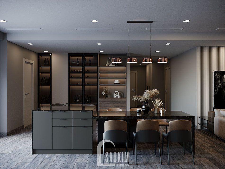 Thiết Kế Nội Thất Phòng Bếp Chung Cư Cao Cấp TTTM Chợ Mơ