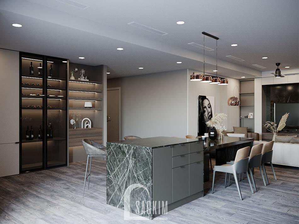 Thiết Kế Nội Thất Phòng Bếp Chung Cư Cao Cấp TTTM Chợ Mơ