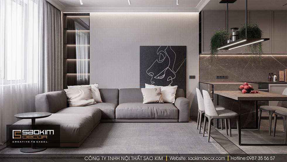 THIẾT KẾ PHÒNG KHÁCH CHUNG CƯ DREAM CENTER HOME