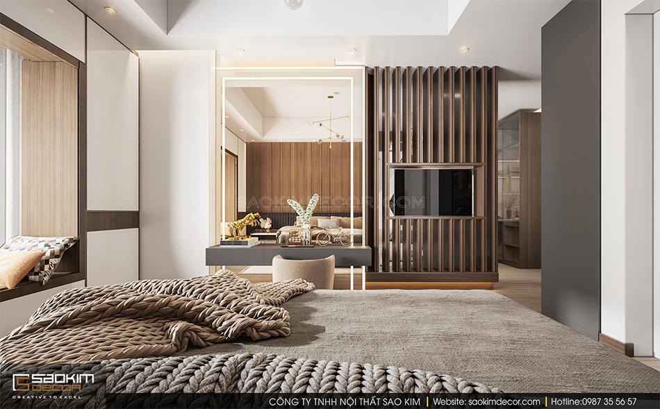 Thiết kế nội thất phòng ngủ Master theo phong cách hiện đại