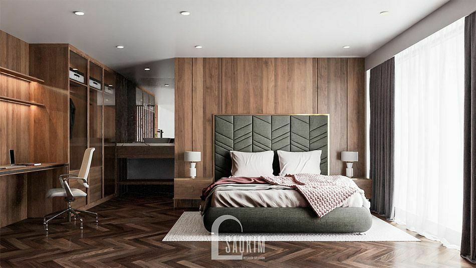 Mẫu thiết kế phòng ngủ đẹp chung cư Duplex Pentstudio Tây Hồ