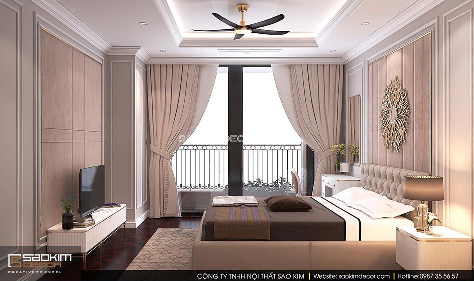 Thiết kế nội thất phòng ngủ master chung cư Royal City