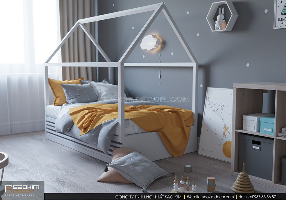 Thiết kế phòng ngủ trẻ em khu đô thị Trung Hòa - Nhân Chính