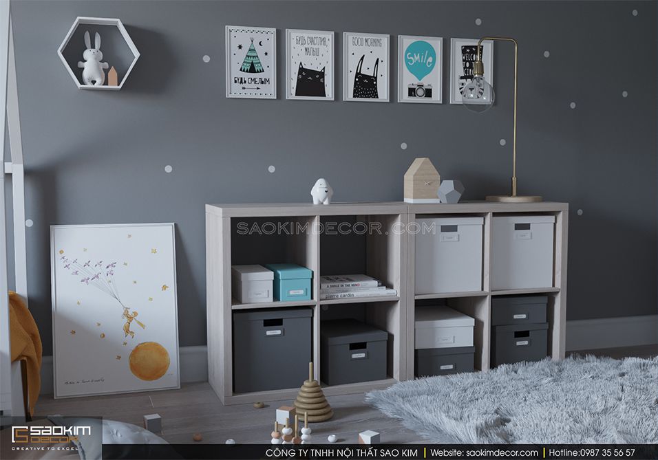Thiết kế nội thất phòng ngủ trẻ em khu đô thị Trung Hòa - Nhân Chính