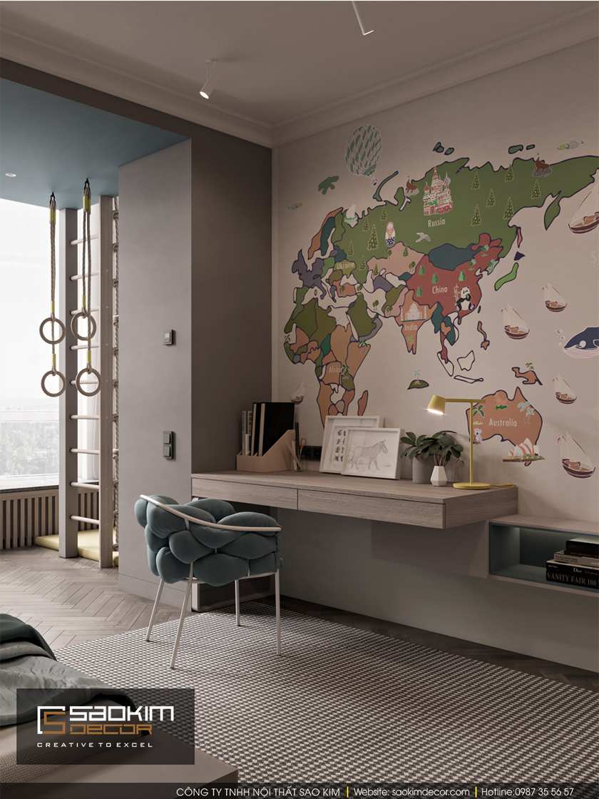 Thiết kế phòng ngủ bé trai