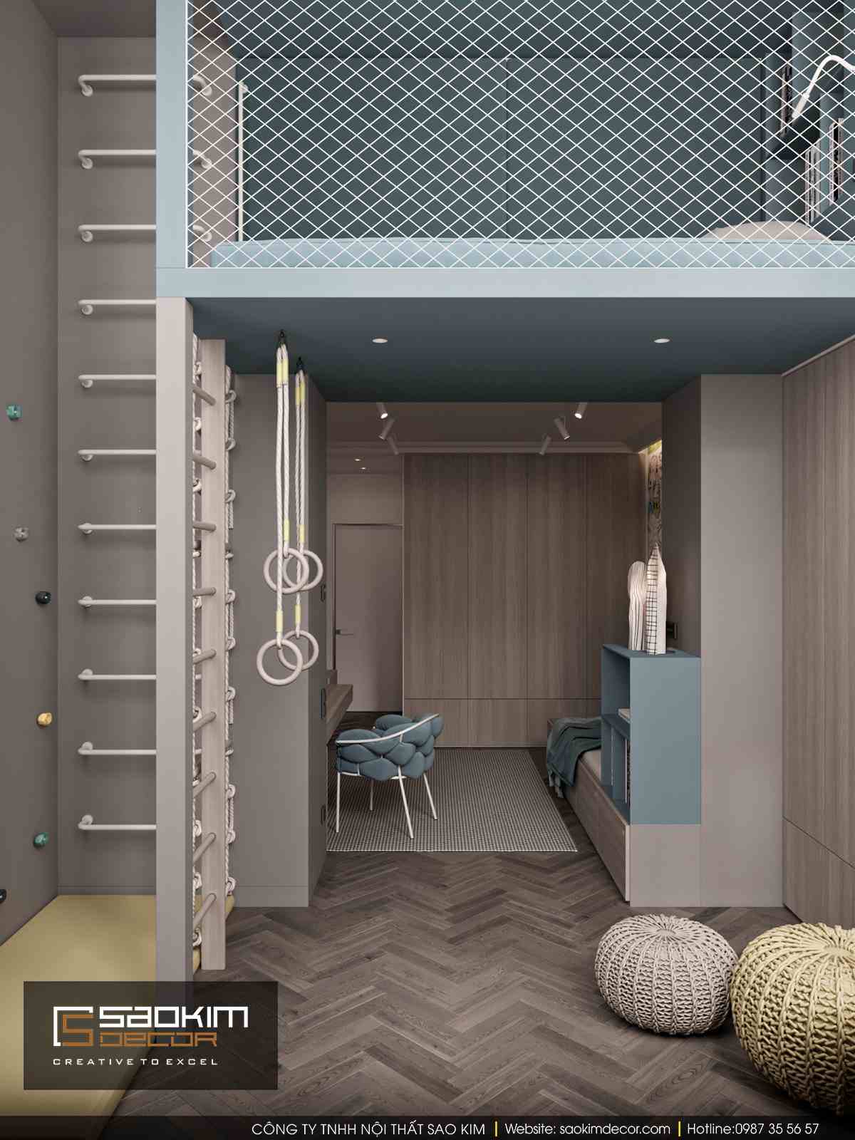 Thiết kế phòng ngủ bé trai chung cư