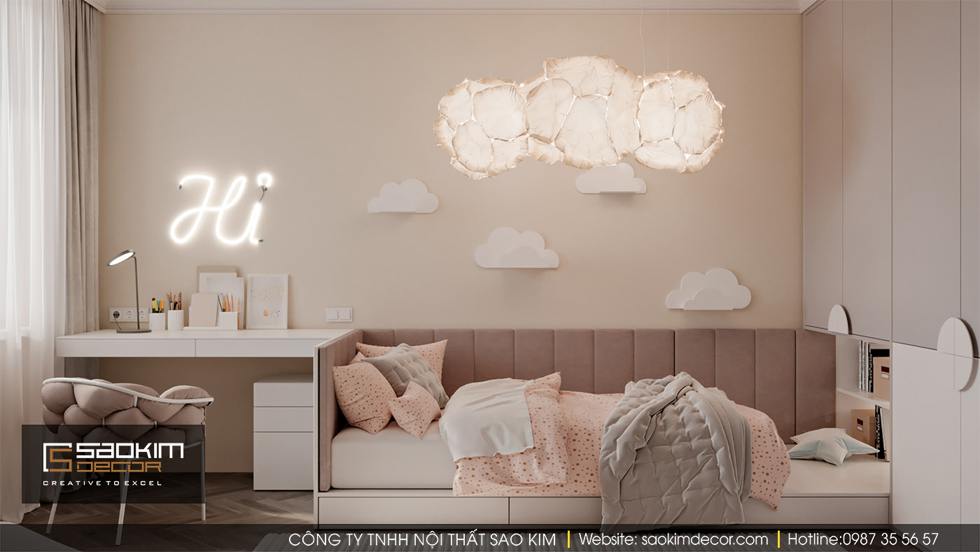 THIẾT KẾ PHÒNG NGỦ TRẺ EM CHUNG CƯ DREAM CENTER HOME