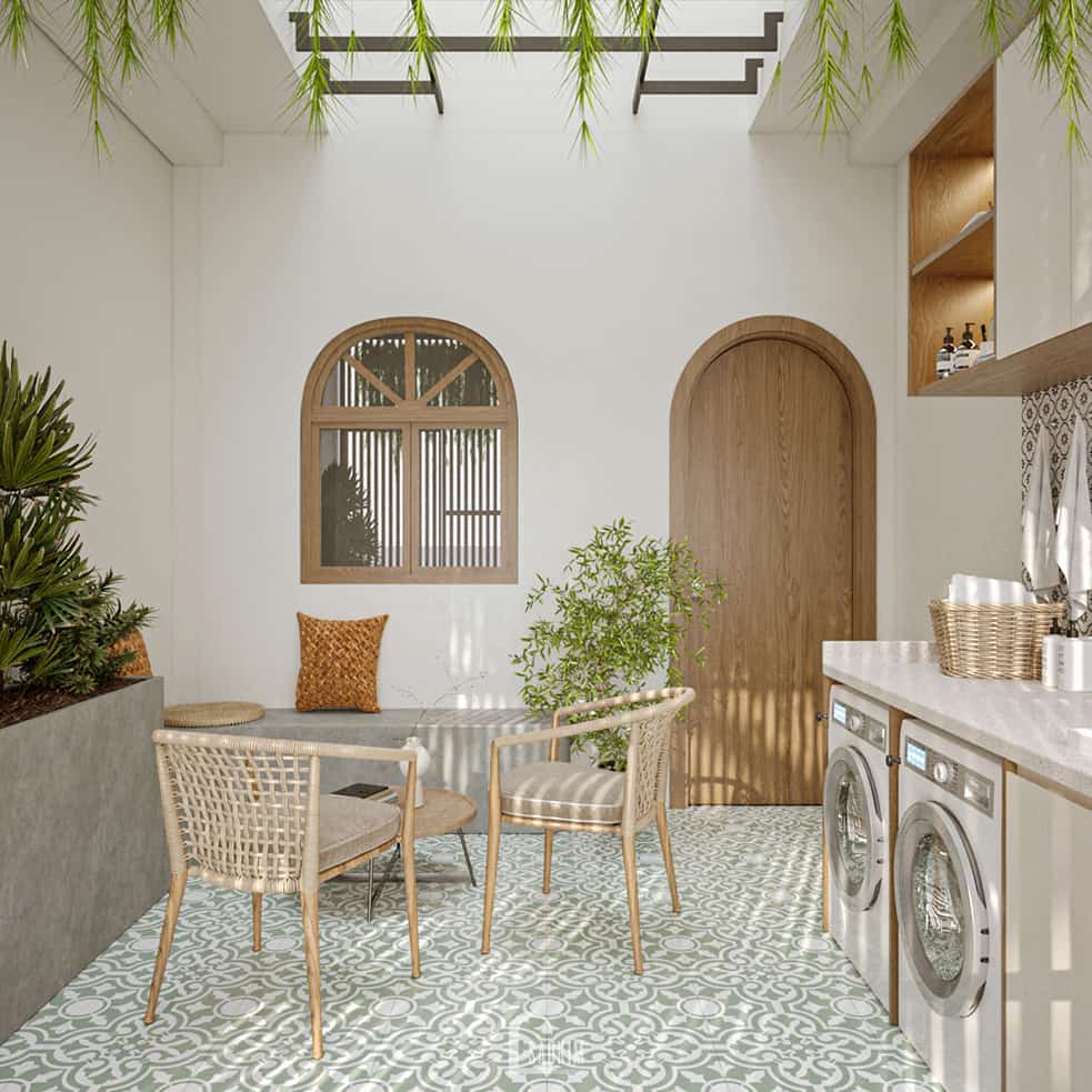 Thiết kế sân thượng xanh nhà phố 5 tầng 50m2