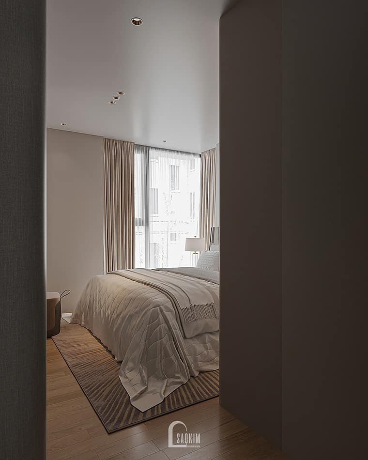 Thiết kế phòng ngủ master chung cư cao cấp The Nelson – Riêng tư, thư thái và sang trọng